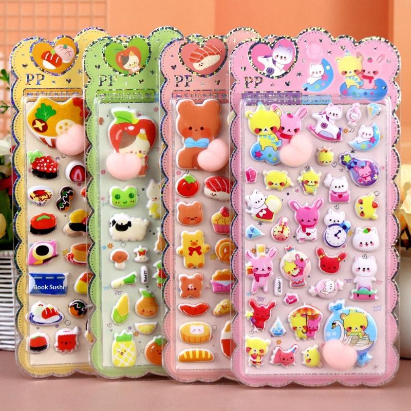 New Cartoon Animal Soft Puffy Butt 3D Stickers DIY Laptop Scrapbook Phone Case Decoration Decals Decompression Gifts