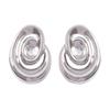 Retro elegant fashion spiral metal texture light luxury earrings niche high sense commuter vacation women