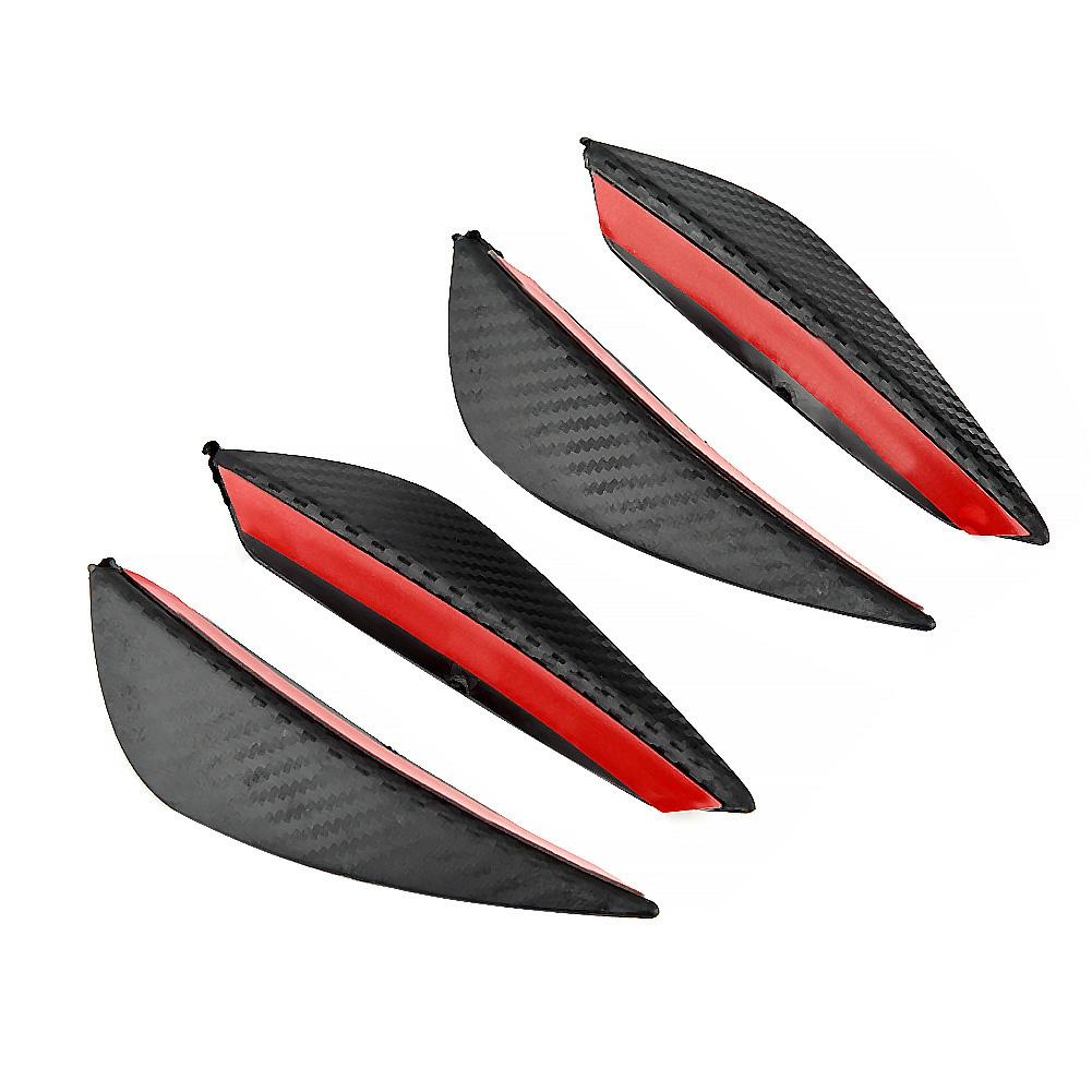 Bumper Lip Front Bumper Wind Splitter Trim Kit Carbon     4 Piece Self Adhesive   Fits Most Cars