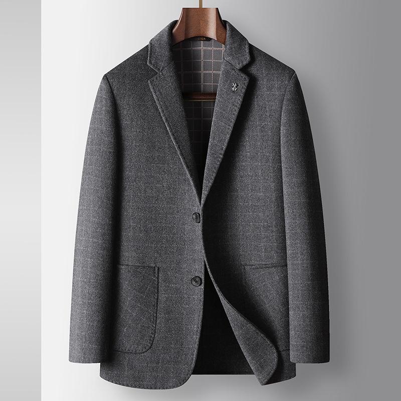 

Осенне-зимний шерстяной однотонный пиджак West Light Luxury Business Youth из шерсти с двухсторонним шерстяным узором 170 серый
