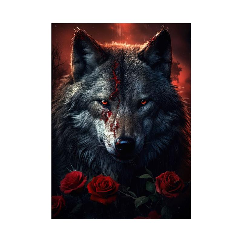 

Портретная живопись свирепого волка, современное настенное искусство, дикая жизнь, холст, постер с принтом, пейзажные фотографии с животными для гостиной, домашний декор 21x30cm No Framed