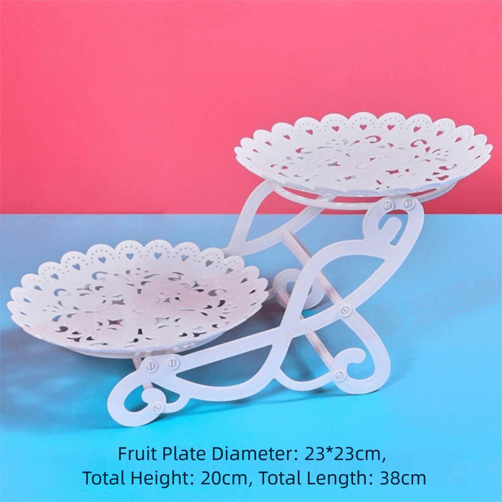 Plastic Cake Stand 2/3-Layers Food Fruit Plate Creative Dessert Rack Wedding Birthday Party
