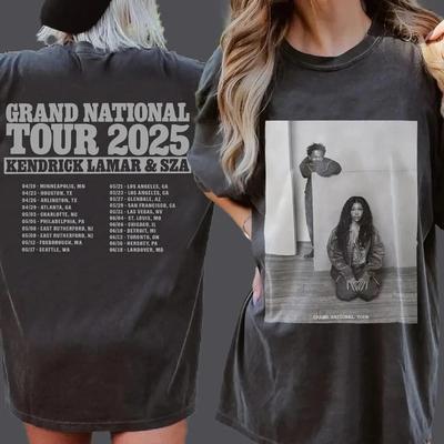 Kendrick Lamar & SZA Fan Tour T-Shirt 2025 Grand National Style T-Shirt S-4XL Unisex T-Shirt