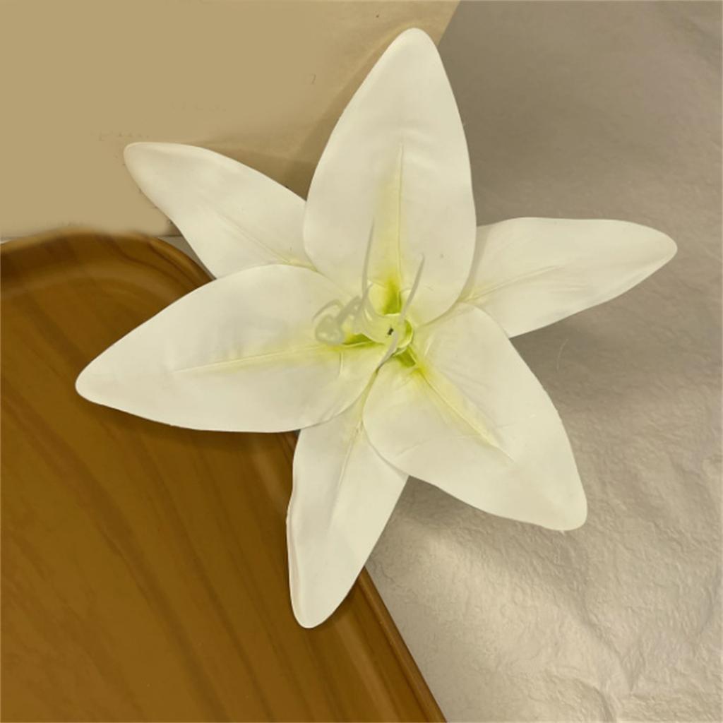 Realistic Lily Flower Hair Claw Clip with Strong Grip Design Resin Flower Hair Clamp Ponytail Holder For Formal Event