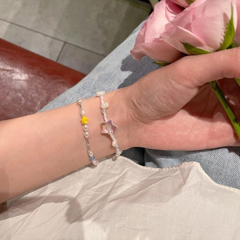 Imitation Pearls Beaded Bracelets Women Light Luxury Design Exquisite High-grade Boudoir Couple Adjustable Jewelry