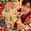Leichter LED-Weihnachtsbaumschmuck 2D Flaches Muster Klarer Stern Anhänger Leuchtendes Ornament Baumbehang