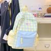Schoolbag New high-value plaid backpack for junior and high school students Casual versatile schoolbag Large capacity lightweight backpack
