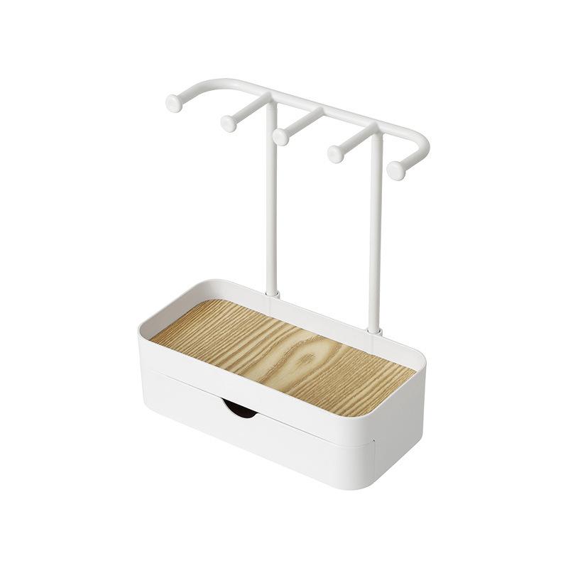 1Pcs Jewelry Organizer Display Stand Rack With Wooden Tray For Earrings Bracelet Necklaces Rings Storage Hanging Organizer Holder