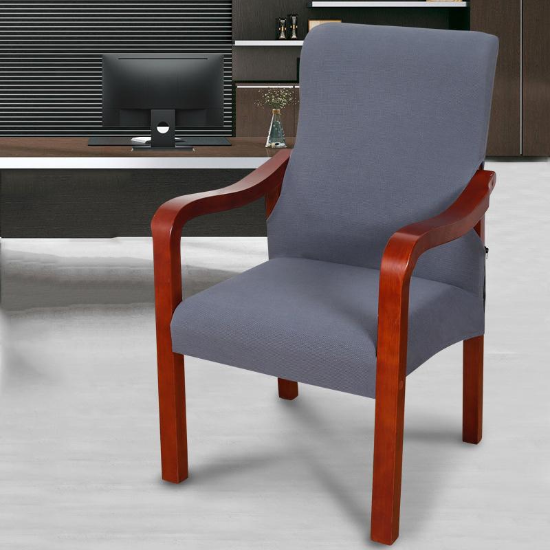Retro Wooden Chair Slipcover Solid Color Elastic Chinese Style Boss Armrest Chair Protector Cover Home Decor Furniture Covers