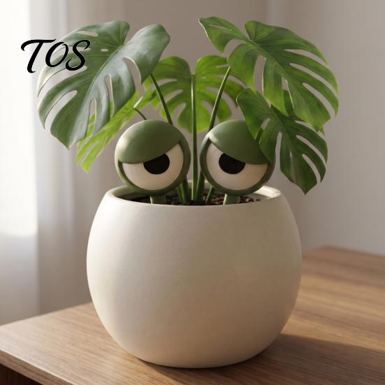 Unique Potted Plant Ornaments 1 Pair Planter Insert Big Eyes, 3D Printed Eye Decorations, Flower Pot Soil Inserts Stakes, Funny Eyes for Indoor