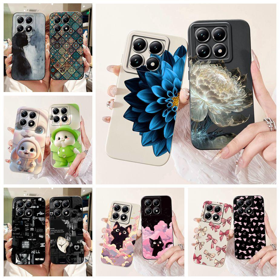 For Xiaomi 14T Pro 5G Case Luxury Flowers Candy Painted Cover Soft Silicone Case For Xiaomi Mi 14T Pro 14TPro 5G Back Cover Bags