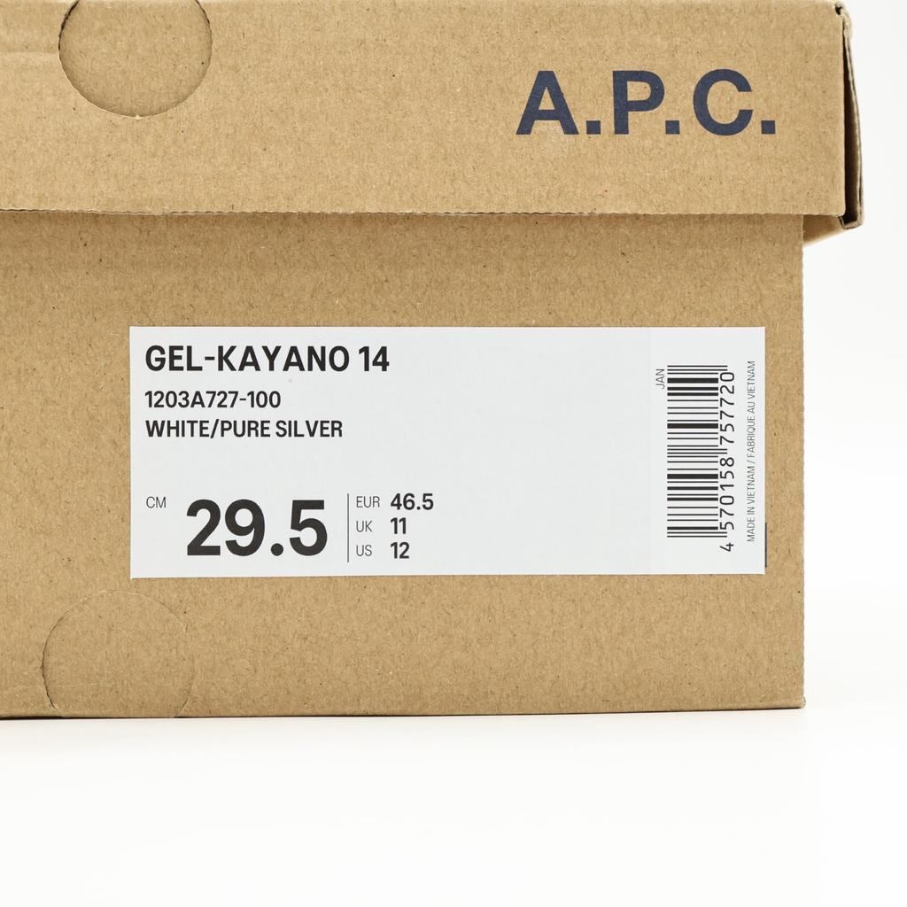 1203A727-100 A.P.C. Asics Gel-Kayano 14 White Pure Silver (Men's)
