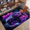 Auto-Rennsport-Thema Weicher Kristall-Samt Teppich Benutzerdefinierter Name & Text Druck Rutschfester Boden Teppich für Schlafzimmer Wohnzimmer