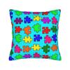 Rainbow Autism Awareness Puzzle Seamless Pattern Pillow Cover  Design Cushion Cover Funny Pillow Case For Office Car Home Decor