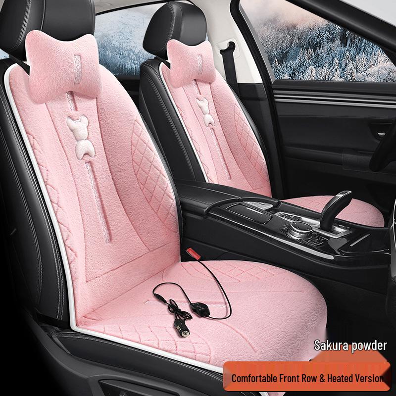 SF Rabbit Plush Heating Pad Car Seat Cushion - Bear Cartoon Winter Warmth Interior Supplies
