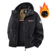 Mens Fleece Hooded Jacket Pants Set Winter Warm Thick Outdoor Casual Two-Piece Outfit