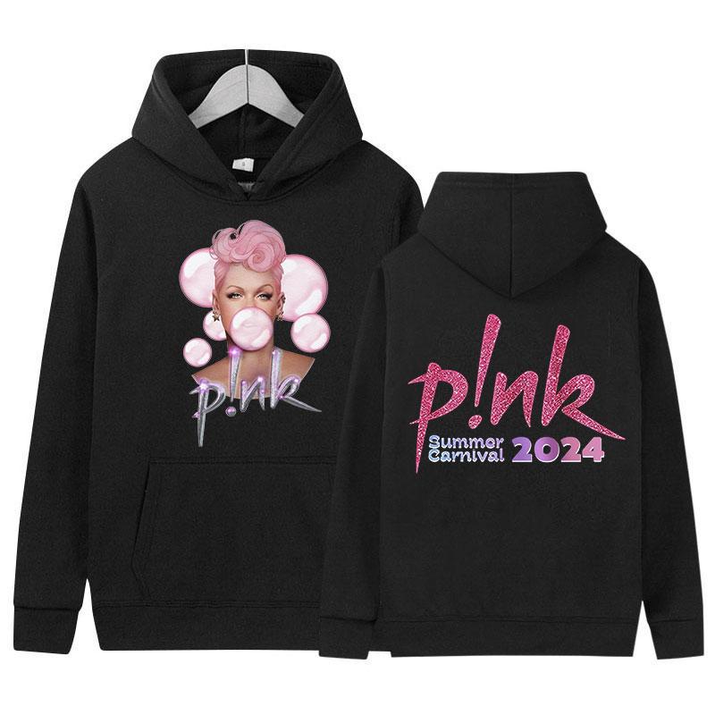 

Співак P!nk Рожевий Худі з принтом Літній Карнавал Тур 2024 Чоловіки Жінки Хіп-Хоп Ретро Мода Оверсайз Толстовка Зручна Повсякденний Одяг 2XL
