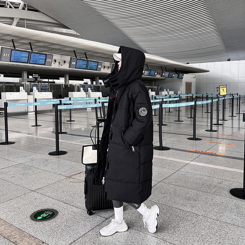 Herbst- und Winter Daunen Baumwolljacke für Damen, Knielang Locker Oversized Baumwolljacke, Freizeitjacke, Modische Damen Oberbekleidung