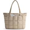 Expandable Tote Bag for Women, Puffer Work Tote Handbag, Quilted Carry On Bag for Travel Gym