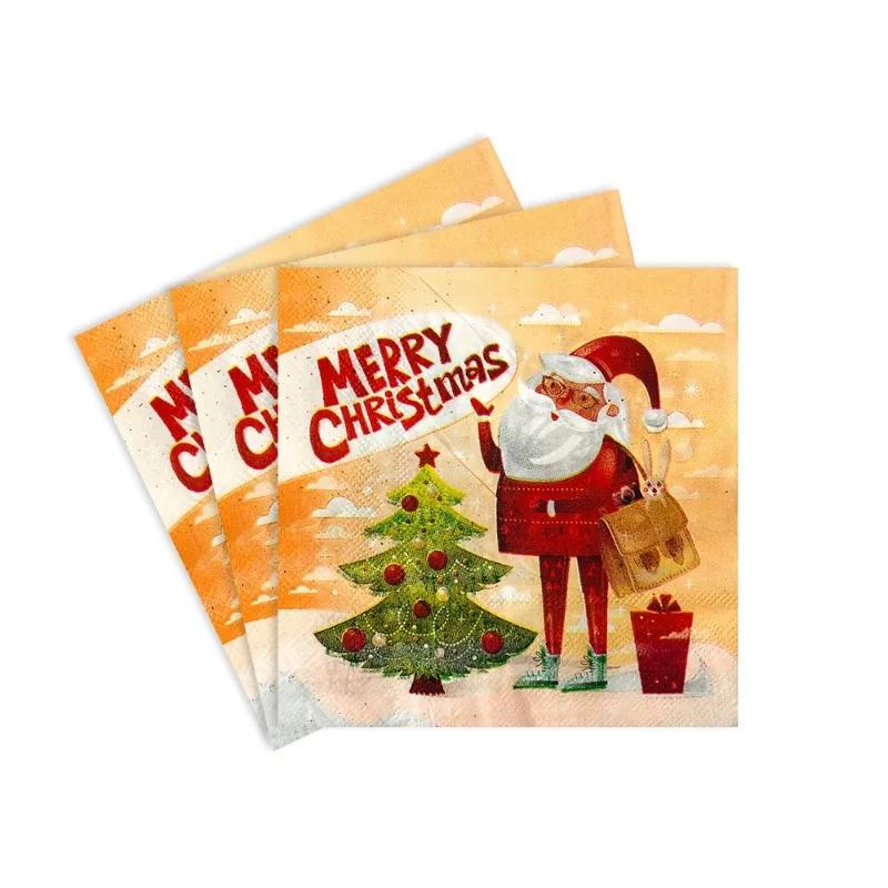 20pcs/Pac 33*33cm 2-Ply Disposable Party Napkin Christmas Pattern