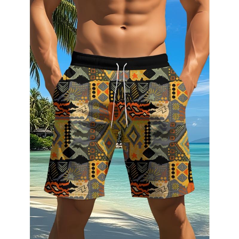 Digitally printed men s quick-drying beach shorts S
