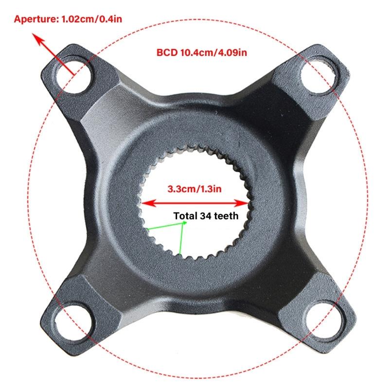 Electric Bike 104mm Chainring Adapter Spiders, Aluminium Alloy Torques Sensors Spiders Adapter for Electric Bicycles