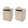 Wooden Wedding Mailbox with Lock Key Plywood Handcrafted Exquisite Vintage Wedding Post Box for Rece
