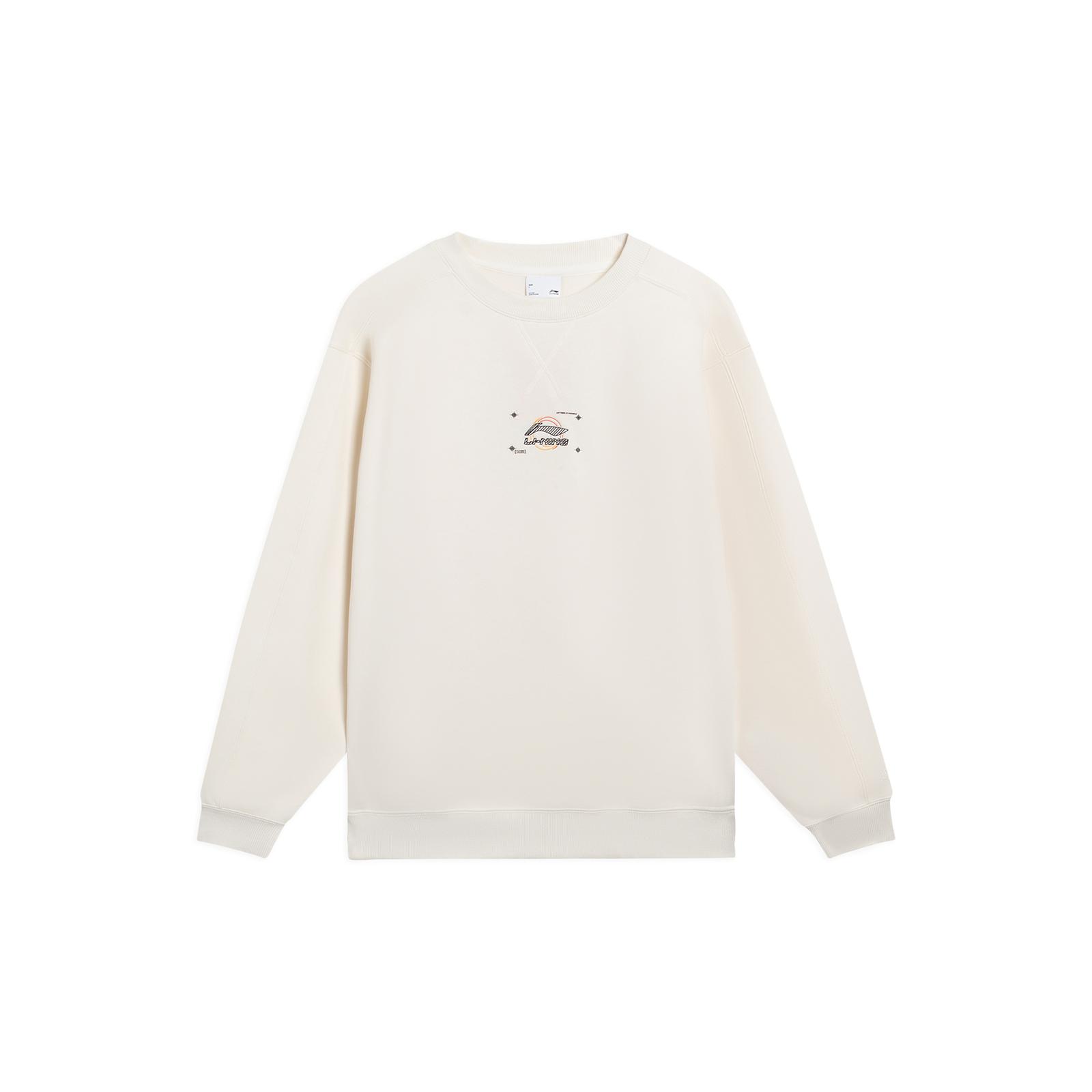 Li Ning Sports Life Collection Sweatshirt Unisex Ecru AWDT063-3 XXL