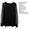 Damen-T-Shirt mit Rundhalsausschnitt, durchsichtig, glitzernd, langärmelig, einfarbig, lockere Passform, lässige Oberteile für den Alltag