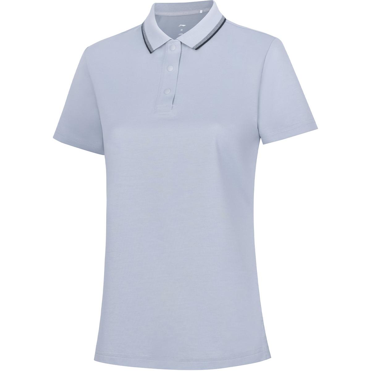 

Li Ning Group Purchase Series Однотонная дышащая универсальная повседневная спортивная рубашка-поло для женщин, топы цвета сизый APLU192-10 S