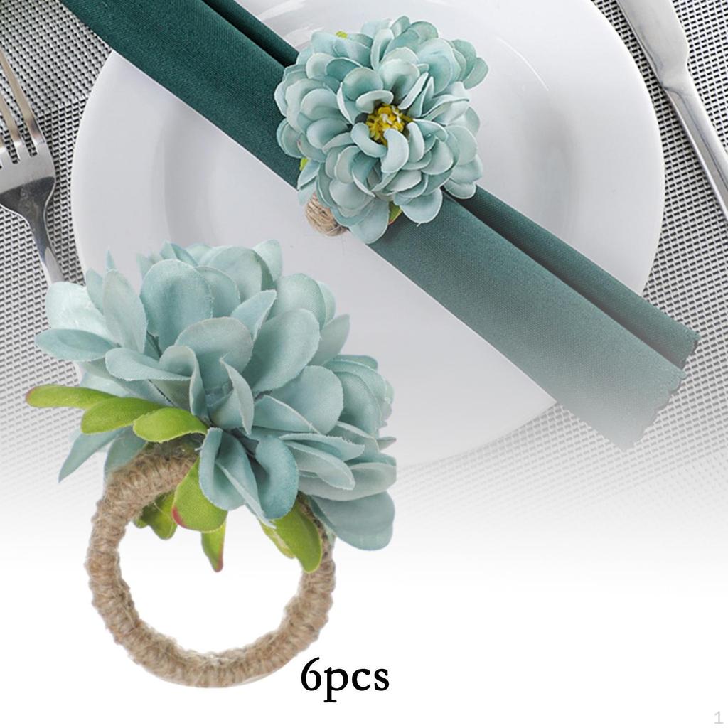 6 Buckle Napkin Rings for Festival Centerpieces Home Kitchen Decor