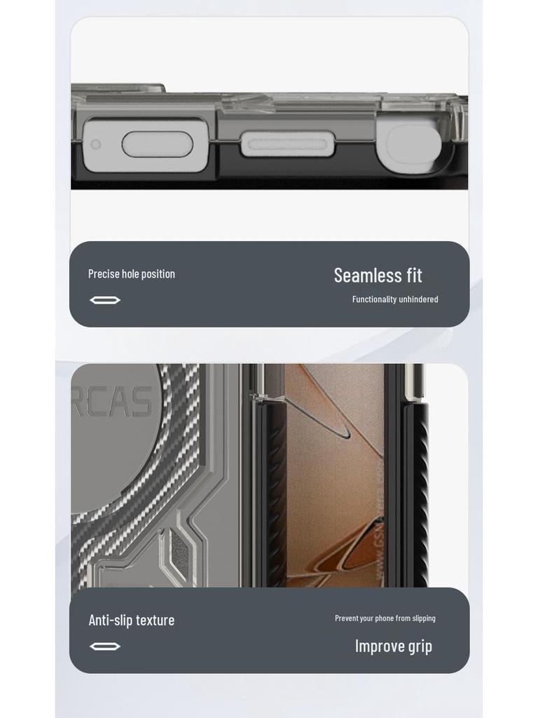 Compatible Samsung S25 ULTRA/S25 EDGE Magnetic Transparent Airbag Anti-fall Case
