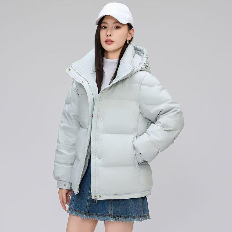 Thickened Down Cotton Jacket with Detachable Hood for Winter Petite