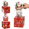 Christmas Money Gift Box Cash Pull Out Storage Box with 52 Transparent Bag Kids Christmas DIY Surprise Gift New Year Party Decor