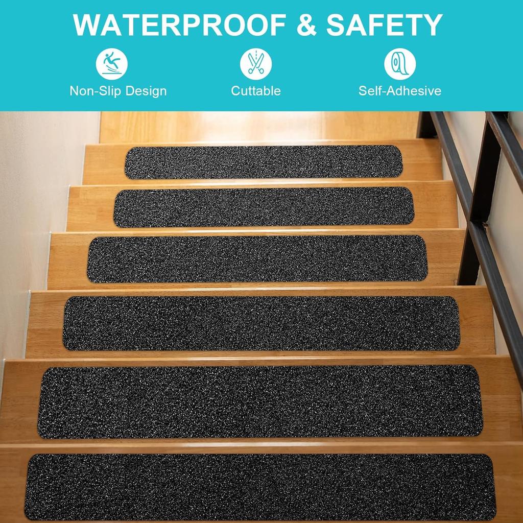 Anti Slip Tape, Heavy Duty Grip Tape Outdoor Waterproof, High Adhesive Traction Safety Tape for Stairs, Tread Steps,Skateboards