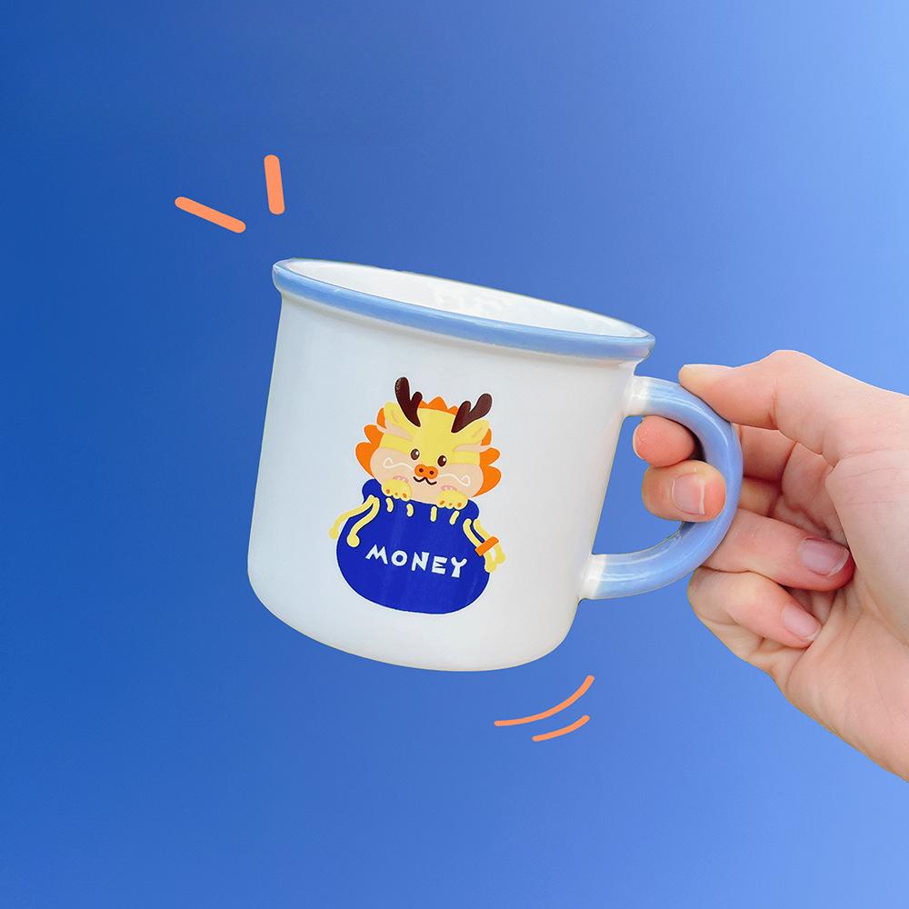 Cute Chinese Dragon Ceramic Cup Mug Drink Water Cup Cup Creative Year of Dragon Gift Milk Cup Breakfast Cup