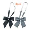 Black Zipper Ties Retro Silky Narrow Women Men Neck Tie Slim Smooth Bow Tie Korean Style Simple Elegant All-match Trendy Tie