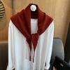 100% Wool Knitted Triangular Scarf Women Winter Warm Pashmina Headscarf Shawl Sold Color Neckerchief Kerchief Hijab Collar