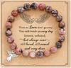 Regalo di Condoglianze per la Perdita di Cari, Braccialetti in Pietra Naturale Curativa Rodocrosite Regali Commemorativi per il Lutto per Donne/Ragazze