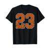 Grunge Burnt Orange Und Wei 23 Sporttrikot Nummer T Shirt Vintage Slightly Comfortable Streetwear Soft Graphic Stylish
