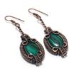 Malachite Earrings, 999 Copper Wire Wrapped Jewelry, Gift For Women Handmade Earrings Gemstone Jewelry