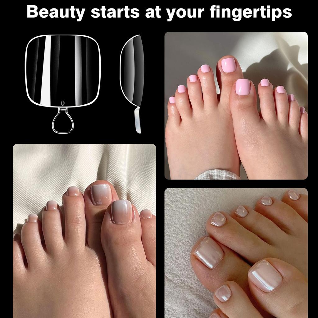 Xiaomi 600pcs Ultra Short Square Soft Gel Toe Nails Clear Full Cover Pre Shaped Fake Foot Nail Tips DIY Extension Press On Toes