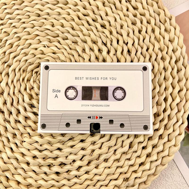 Grußpostkarte Geburtstagsgeschenke DIY Aufnehmbar 30/60/300 Sekunden Sprach-Audio Kassettenform Selbstgemacht Party Einladung