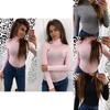 Damen Langarm Rollkragen Lässige Slim Tops Strickpullover Winter T-Shirt Bluse mit hochwertigem Stoff und zeitlosem Stil