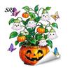 Waterproof Holiday Decorations Halloween Window Stickers, Cartoon Ghost Black Cat Pumpkin Static Glass Decorative Film for Parties Decals Shop