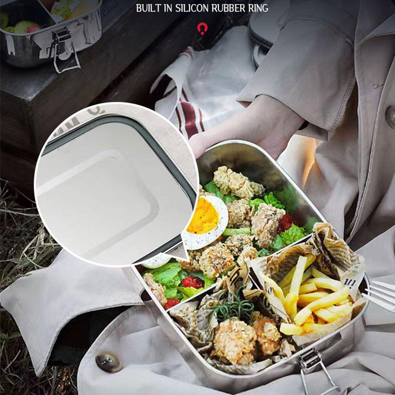 Separate Bento Lunch Box 304 Stainless Steel Lunch Box Baby Child Student Outdoor Camping Picnic Bento Box Tableware Sealed Box