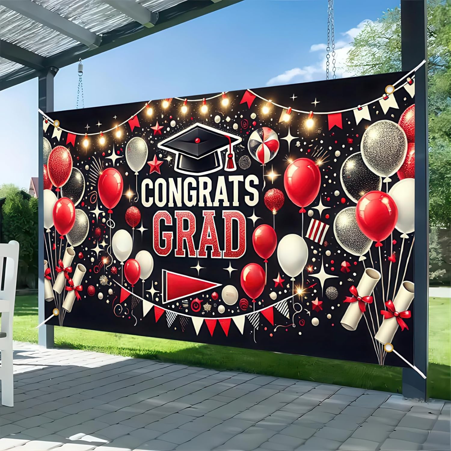 Graduation Banner 71 x 43 Inch Congrats Grad Party Decoration Graduation Photo Backdrop for Class of 2025 Graduations Celebration Senior Graduate