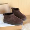 Thickened snow boots, velvet warm non-slip cotton short boots, lightweight large cotton shoes