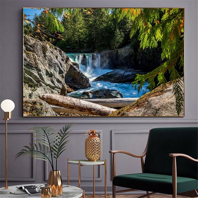 

Природный пейзаж, живопись, побережье, горы, реки, озера, водопады, горы Плитвицкие горы, холст, картина для гостиной, настенный художественный принт 21cm×30cm NoFrame