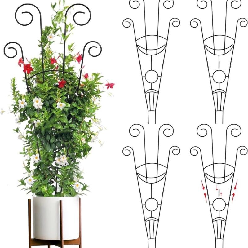 Small Metal Plant Trellis for Climbing Plant Indoor House Plant Support Trellis for Garden Potted Plant Support
